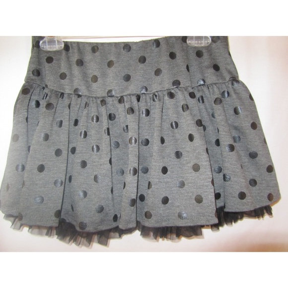 Beautees Charcoal Grey Polka Dot Skirt XL 14 16 - Picture 1 of 4